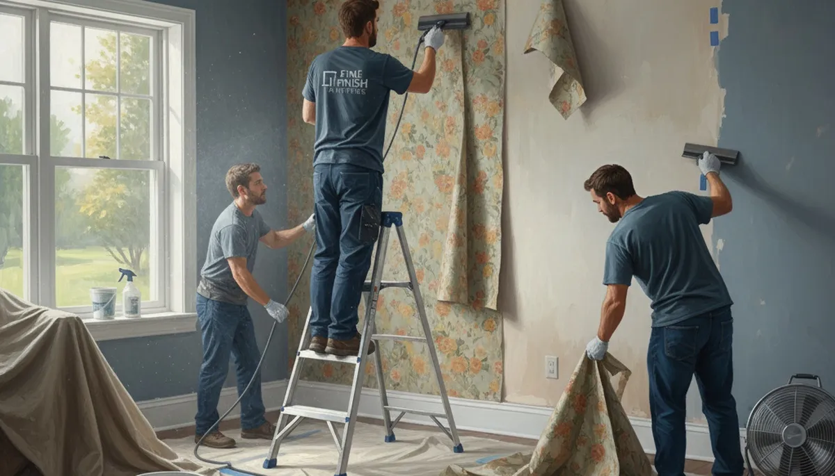 Wallpaper removal in Sarasota, FL by Sarasota Paint Pros for clean wall prep in coastal homes